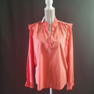 J. Crew Cotton (Light weight) V-Neck Popover, Large, Fireplace Red